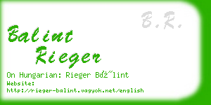 balint rieger business card